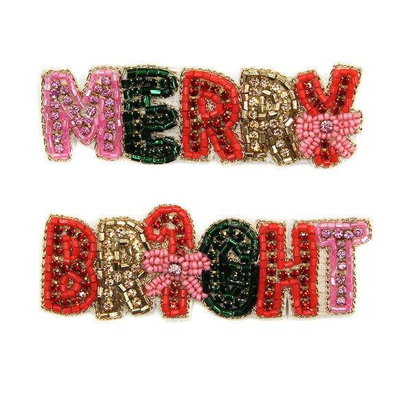 Merry & Bright Beaded Brooch Pin Set