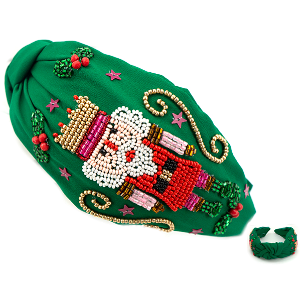Nutcracker Beaded Headband - Green