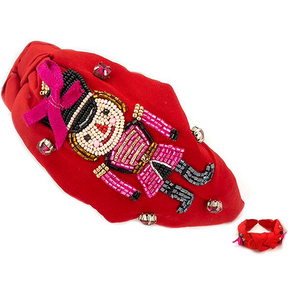 Nutcracker Beaded Headband - Red/Black