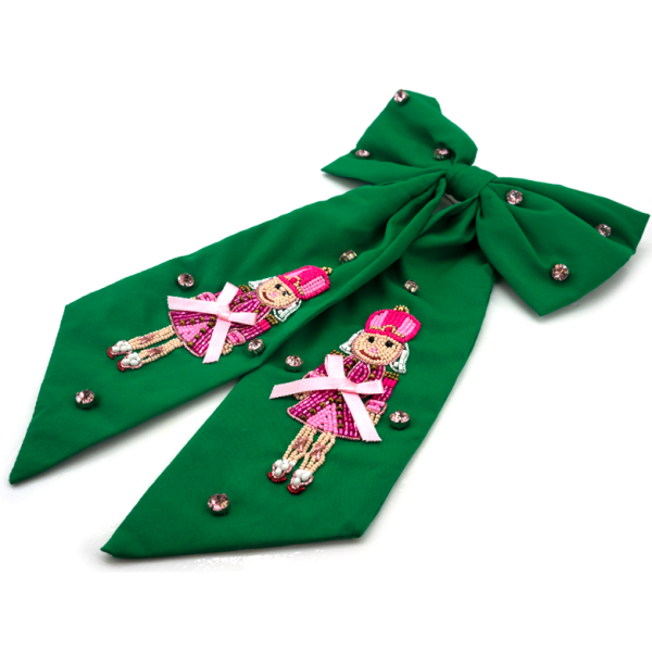 Nutcracker Beaded Bow - Green