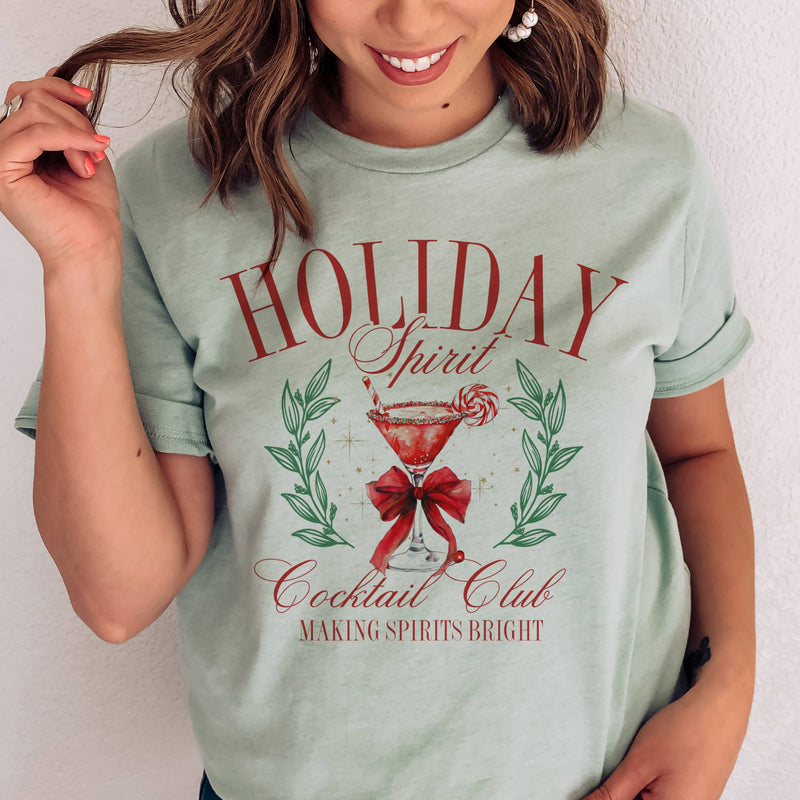 Holiday Spirit Cocktail Club Tee - Citron