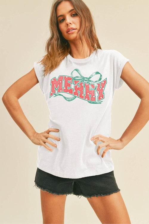 Merry Christmas Bow Graphic Tee