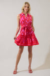 Ellie Sleeveless Mini Dress - Red/Pink