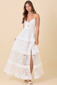 Lace Maxi Dress - White