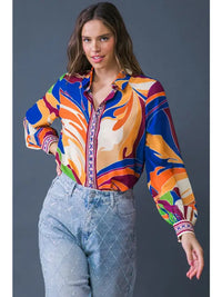 Groovy Baby Woven Top - Blue