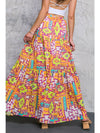 Aztec Printed Maxi Skirt - Orange