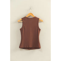 Ribbed Knit Tank - Chocolate