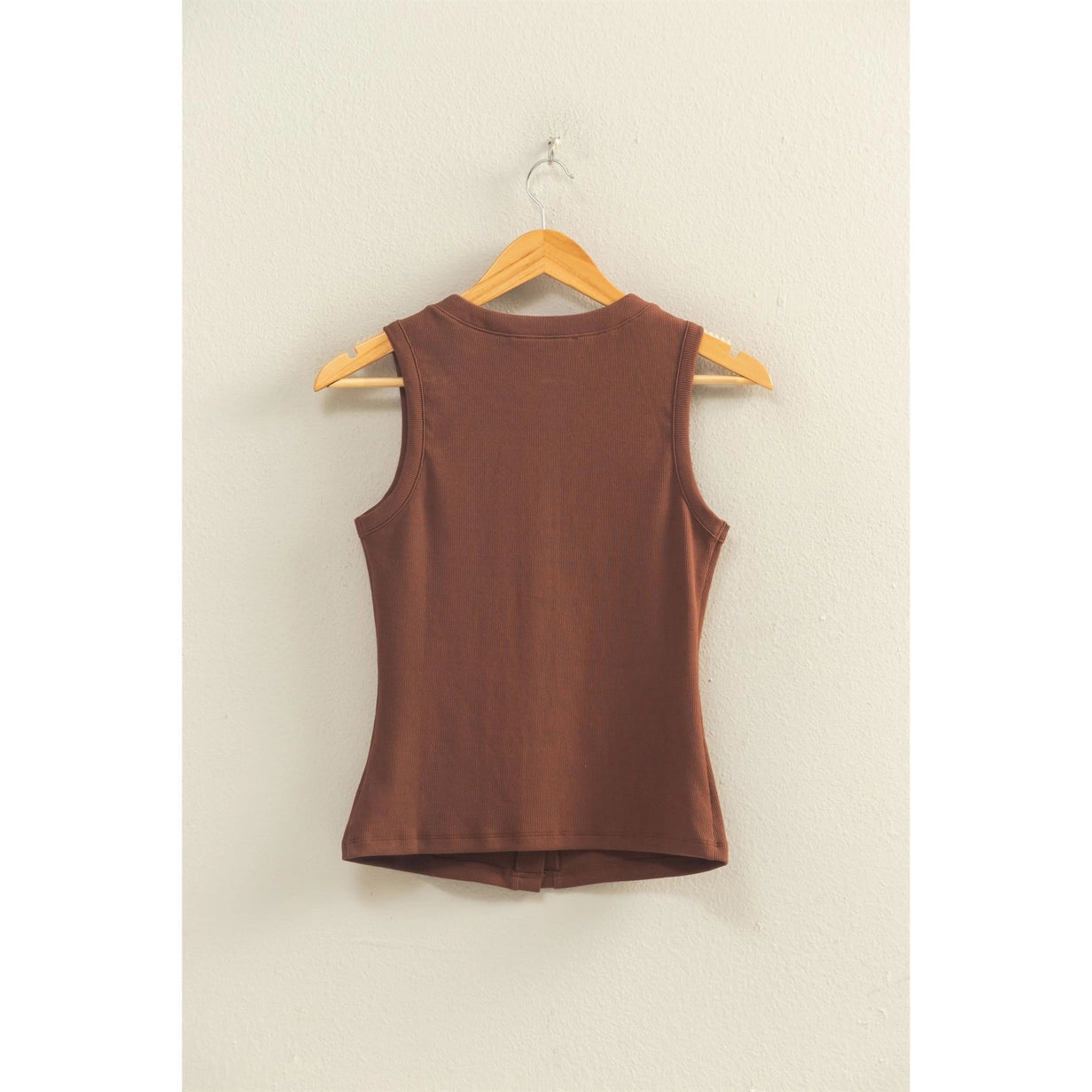 Ribbed Knit Tank - Chocolate