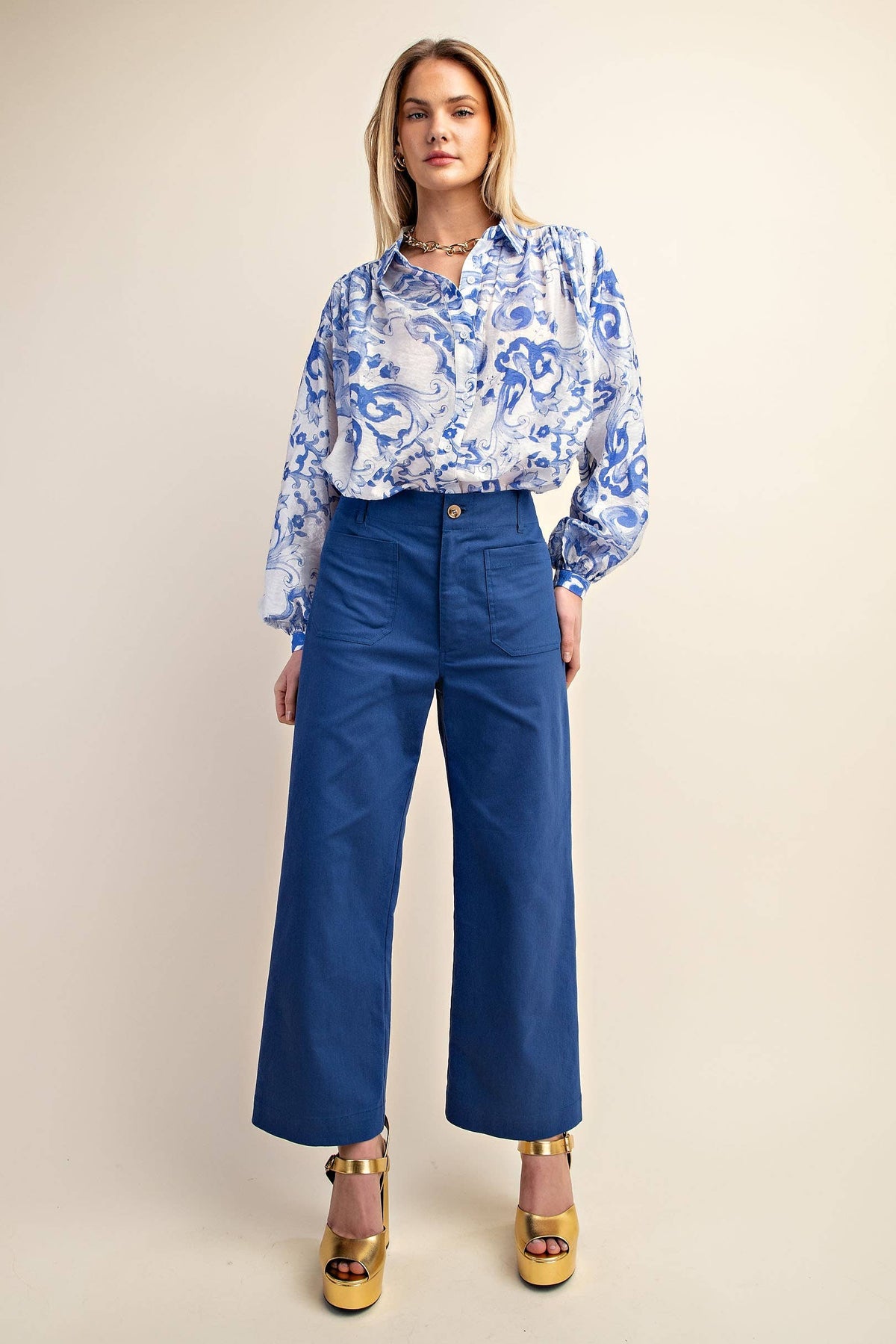 All Seasons Cropped Pants - Royal Blue