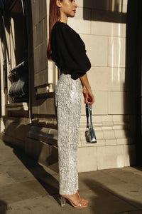 Metallic Straight Pants