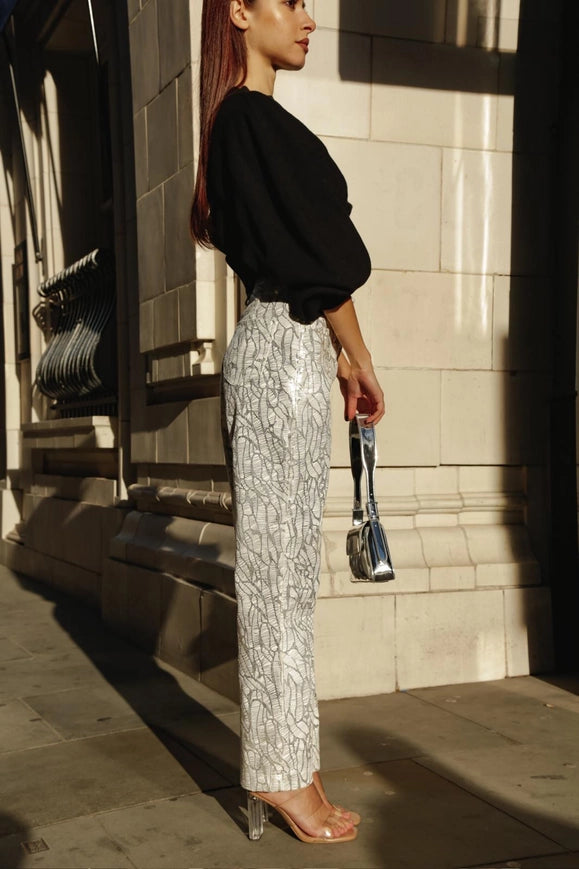 Metallic Straight Pants