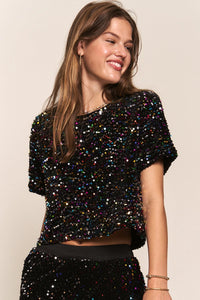 Cropped Sequin Top