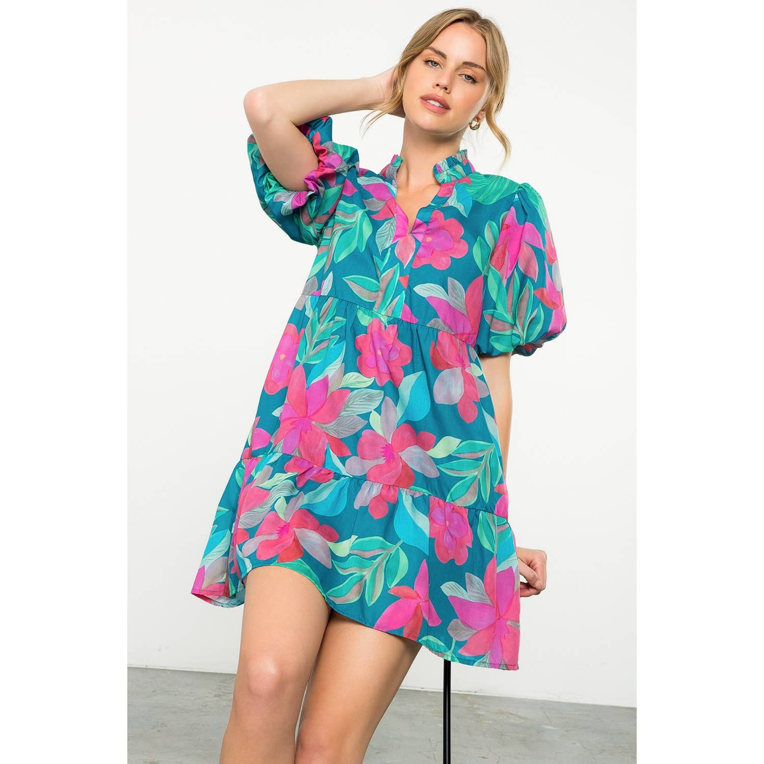 Floral Puff Sleeve Dress