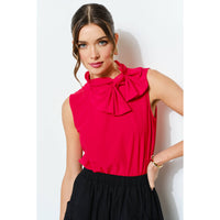 High Neck Blouse - Red