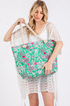 Giraffe Beach Tote - Green