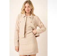 Blair Tweed Cropped Jacket - Sand