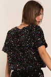 Cropped Sequin Top