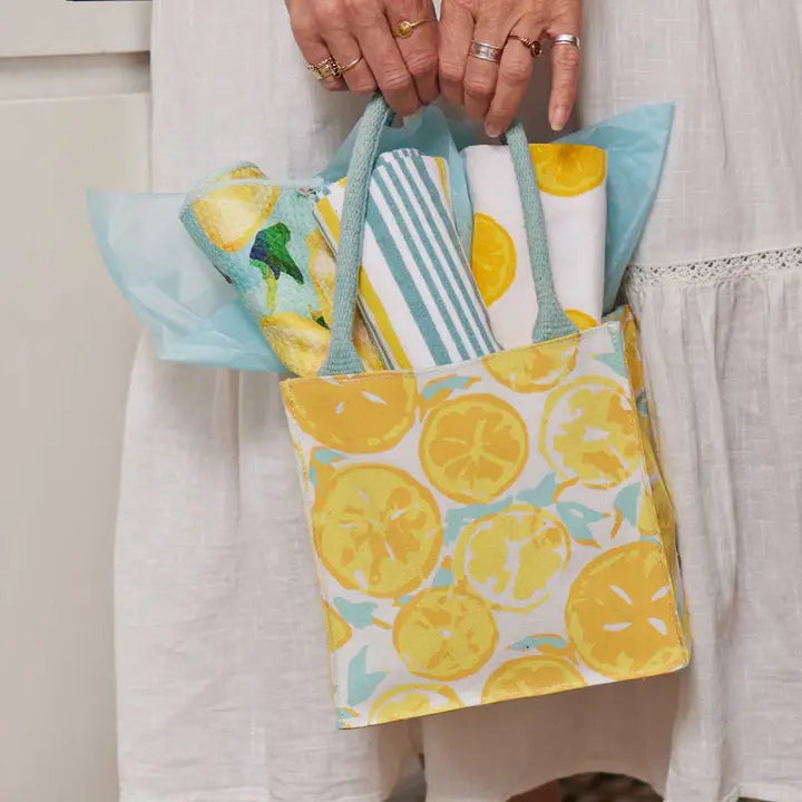 Lemon Slices Reusable Gift Bag Tote