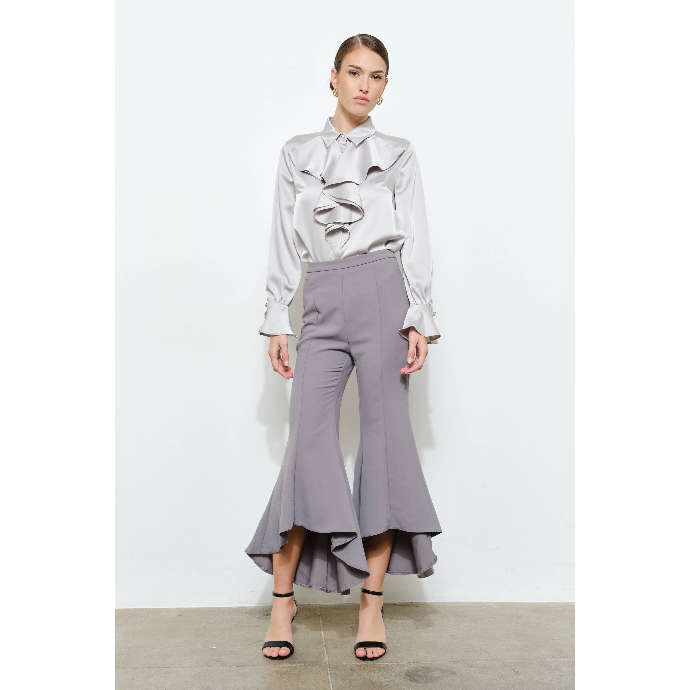 Sasha Bell Sleeve Blouse - Silver