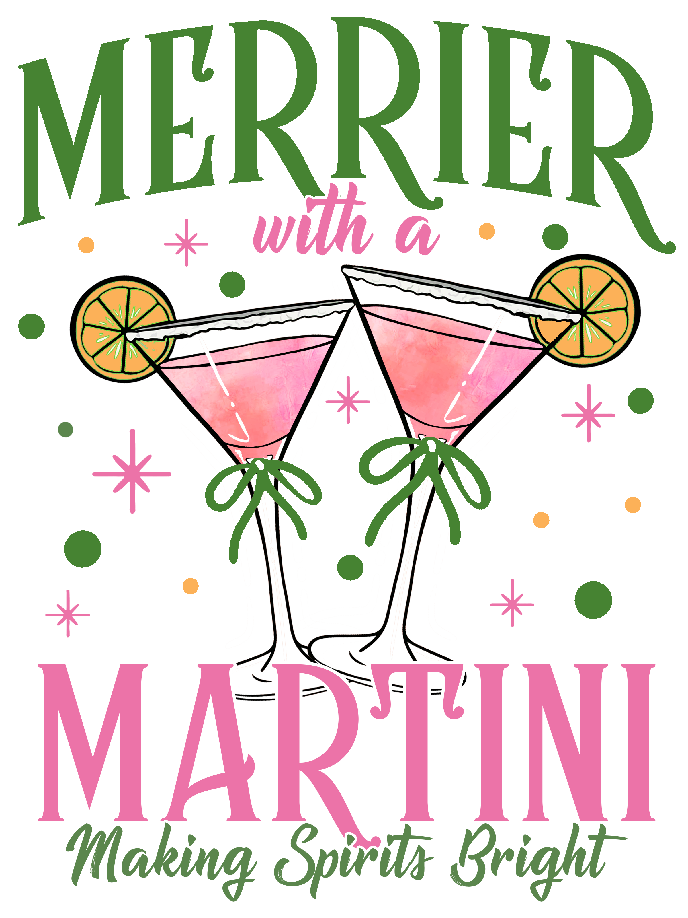 Merrier With A Martini Graphic Tee - White