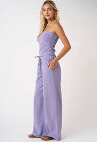 Striped Knit Pants - Lavender