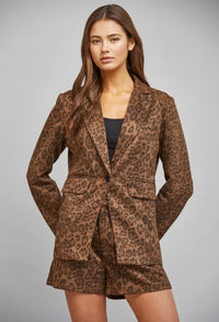 Leopard Suede Blazer