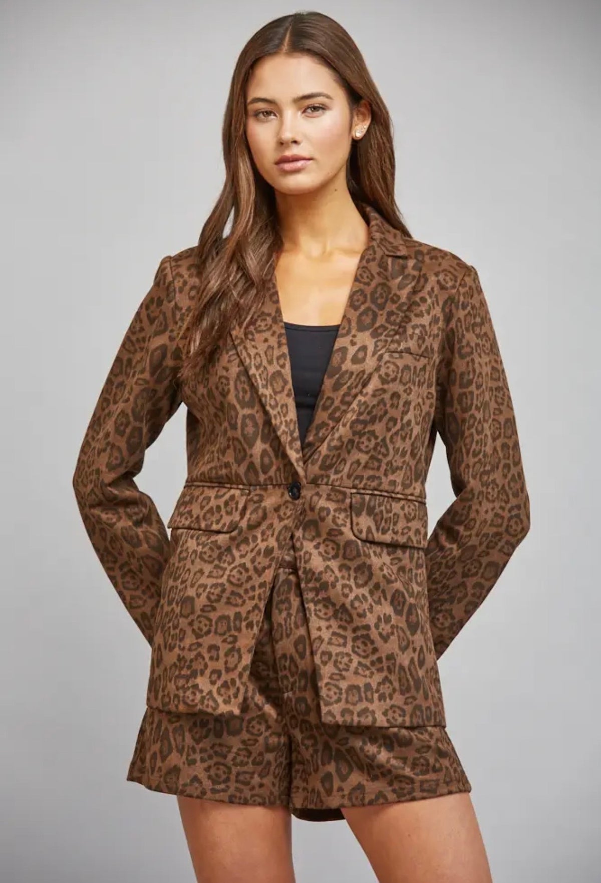 Leopard Suede Blazer