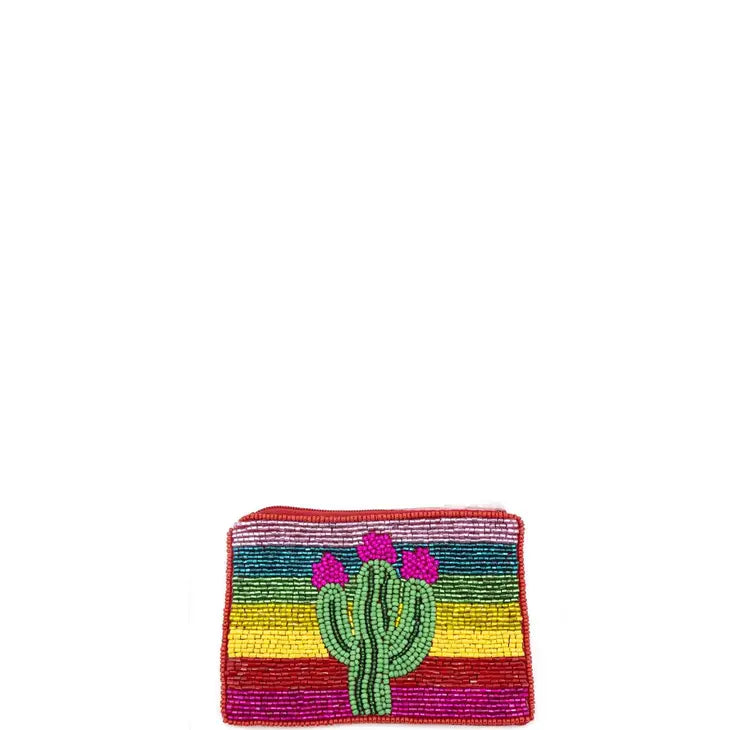 Cactus Beaded Coin Purse