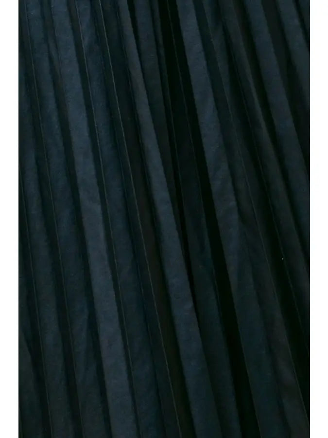Black Pleated Midi Skirt - Belted