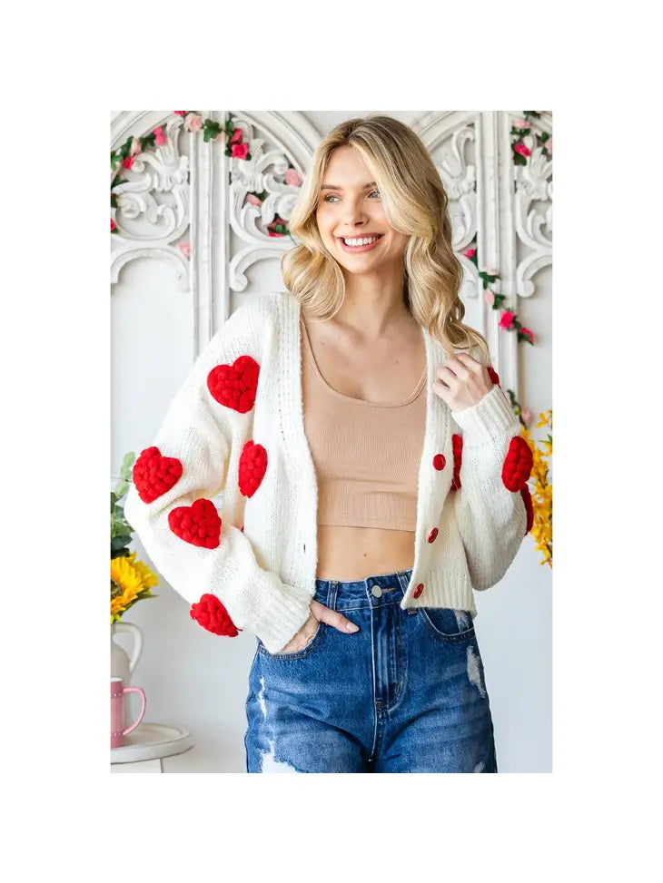 Heart On Your Sleeve Cardigan - White
