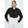 Rhinestone Bow Blouse - Black