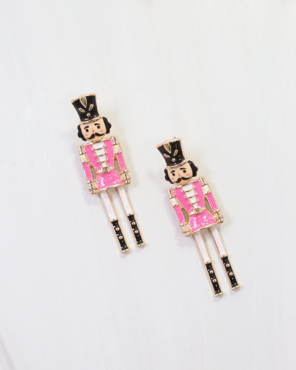 Nutcracker Earrings - Pink
