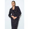 Natasha Tweed Blazer - Black/Purple