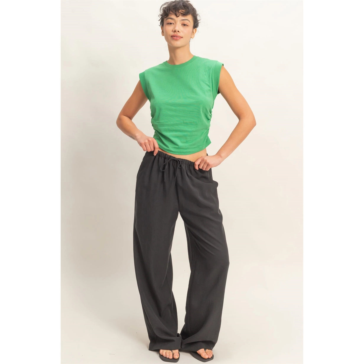 Synched Waist Top - Green