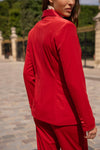 Natasha Velvet Fitted Blazer - Red