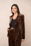 Natasha Velvet Fitted Blazer - Leopard