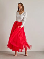 Aria Tulle Skirt - Red