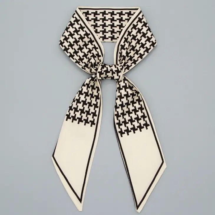 Polka Dot Twilly Skinny Scarf - Black