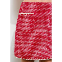 Blair Tweed Mini Skirt - Red