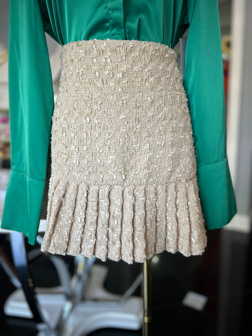 Tweed Mini Skirt - Ivory