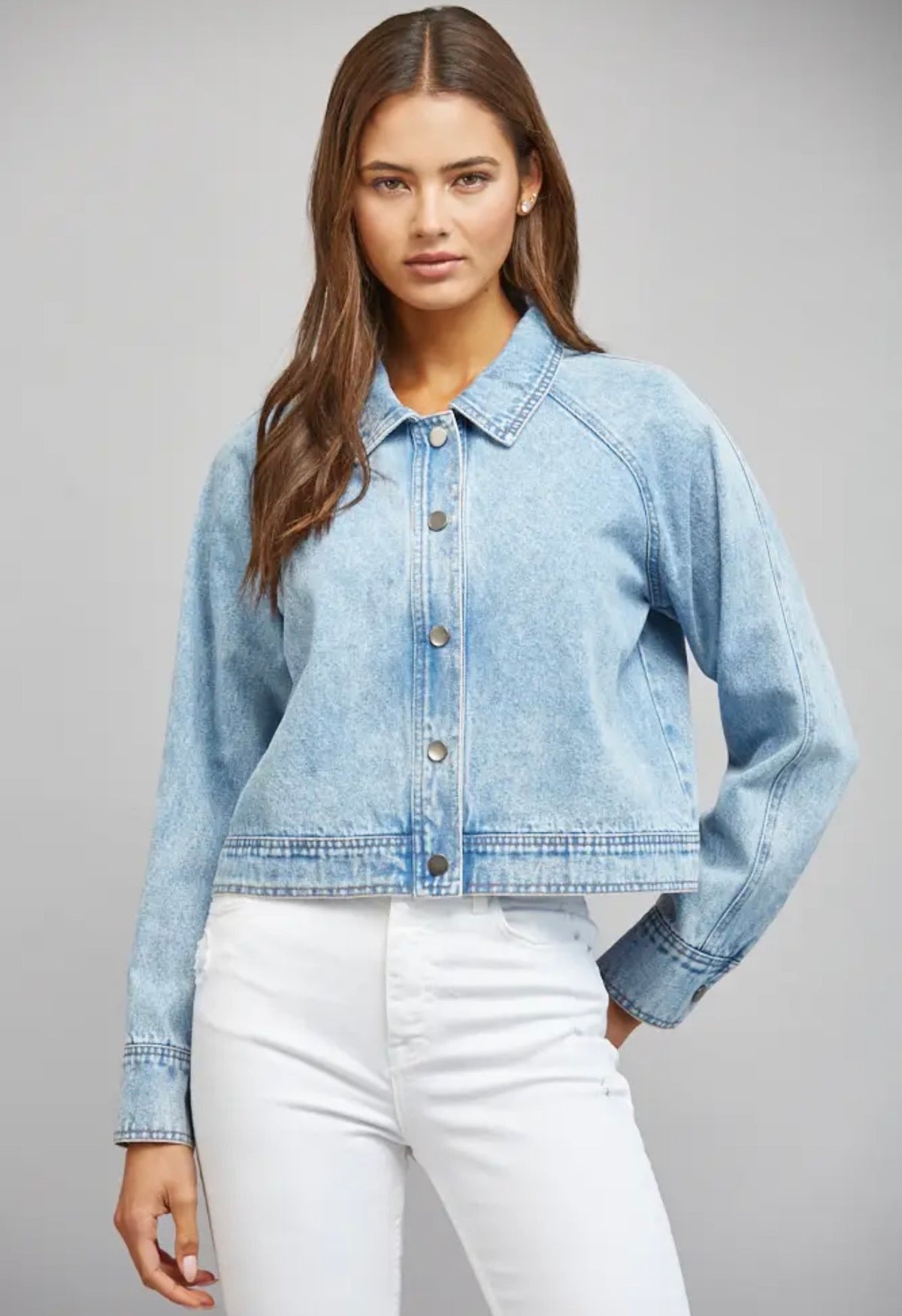 Cropped Denim Jacket - Light Denim