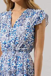Toledo Floral Mini Dress - Blue
