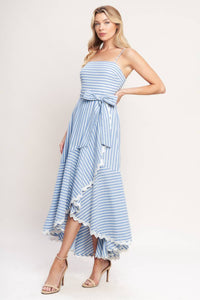 Striped Woven Midi Dress