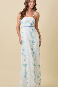 Floral Maxi Sundress - Blue/White