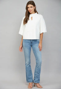 Bell Sleeve Knit Top - Cream