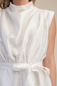 Cowl Neck Romper - White