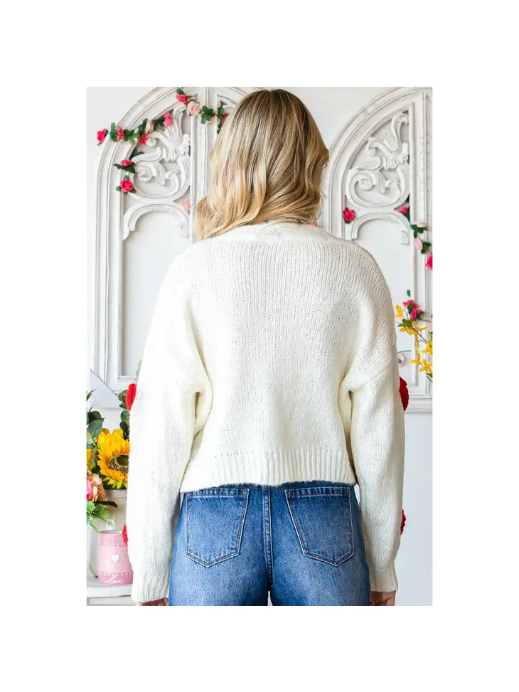 Heart On Your Sleeve Cardigan - White