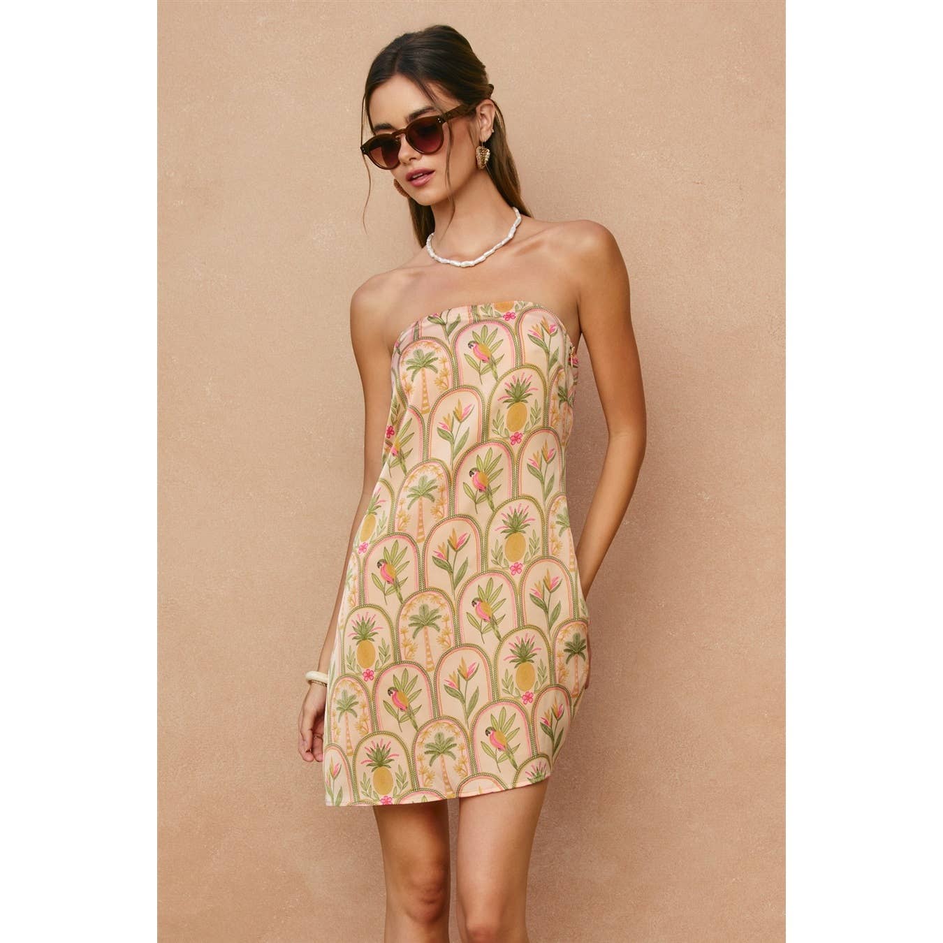 The Tropics Strapless Mini Dress