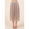 Metallic Midi Skirt - Blush
