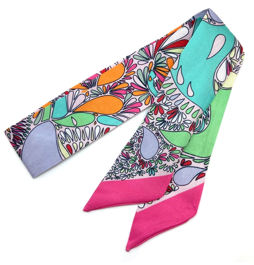 Splash Twilly Skinny Scarf - Pink